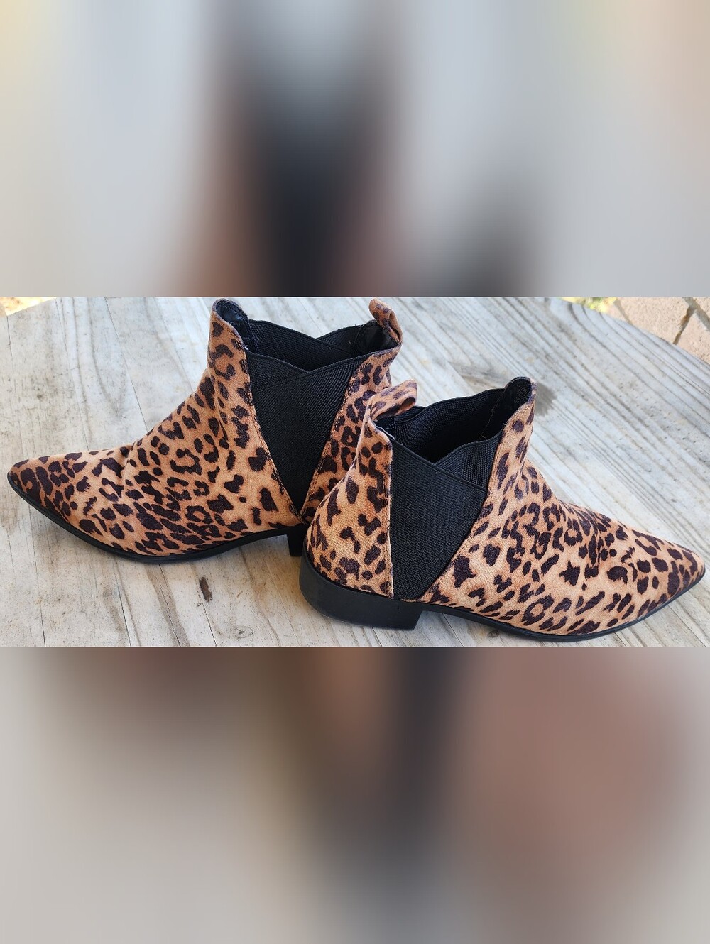 Leopard Print Pointed Toe Ankle Booties - Women's 9.5